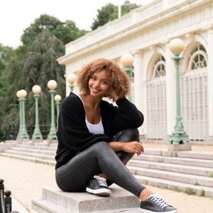 Spanx Women’s Black Faux Leather Leggings Medium